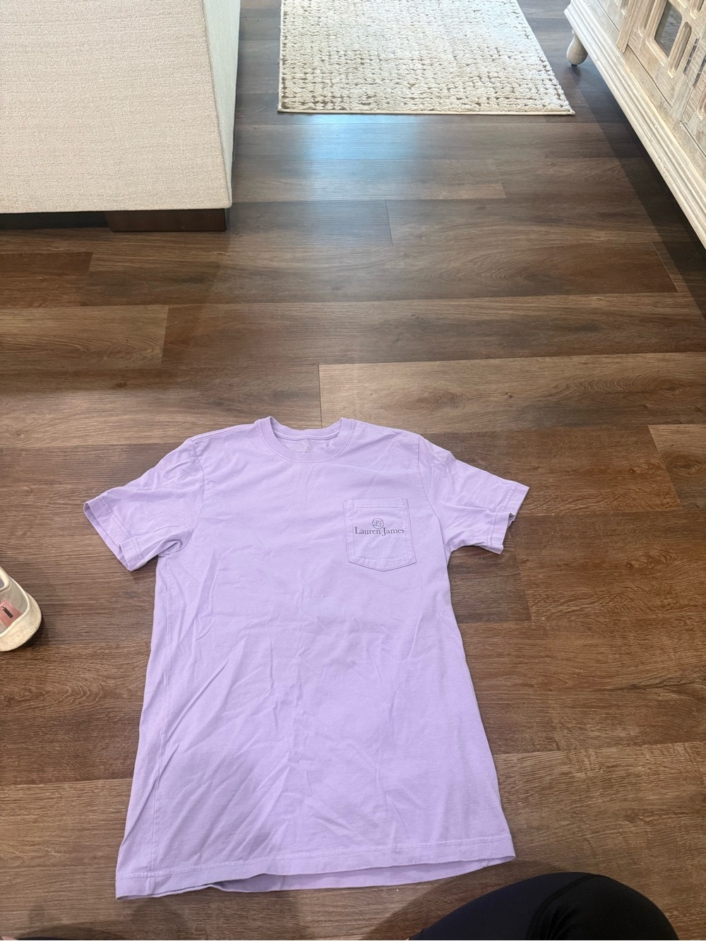 Lauren James Lavender Short Sleeve Pocket Tee